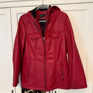 Women's Red Pleather Jacket Size M